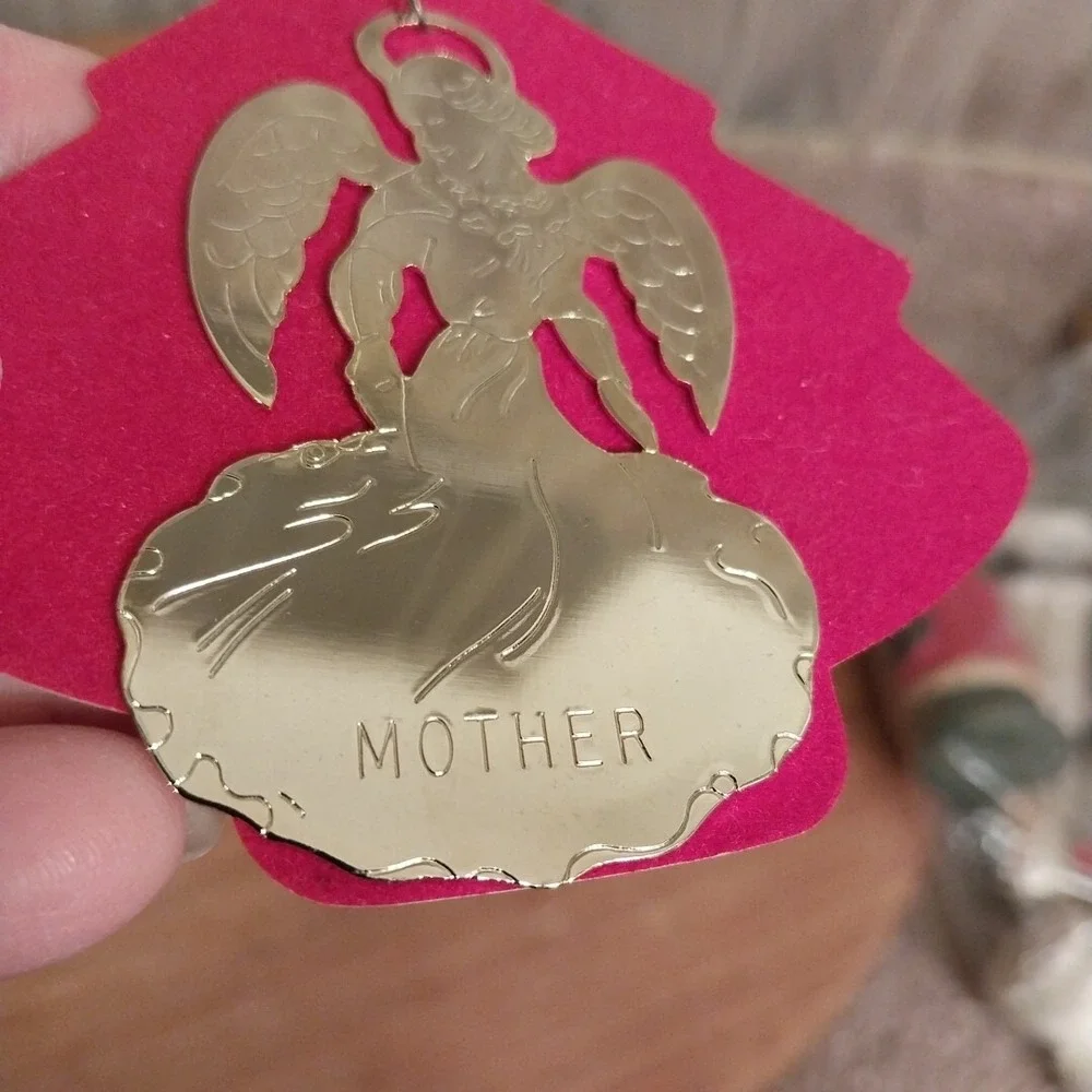 CUTE Lot Of 2 G. Duchin Brass MOTHER & FATHER Christmas Tree Ornament 1979 Gift
